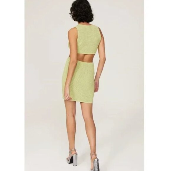 Ronny Kobo Collective - Lime Green Crochet Cutout Mini Dress - Small RTR - Picture 3 of 7